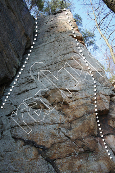 photo of Gang Bang, 5.9  at Scream Seam Area from New River Rock Vol. 1