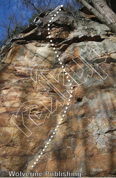 photo of The Growing Hole, 5.12a ★★ at Dr. Ruth’s Big Buttress from New River Rock Vol. 1