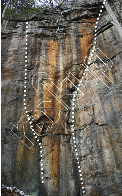 photo of Oyster Cracker, 5.10a ★★★ at Kline Wall from New River Rock Vol. 1