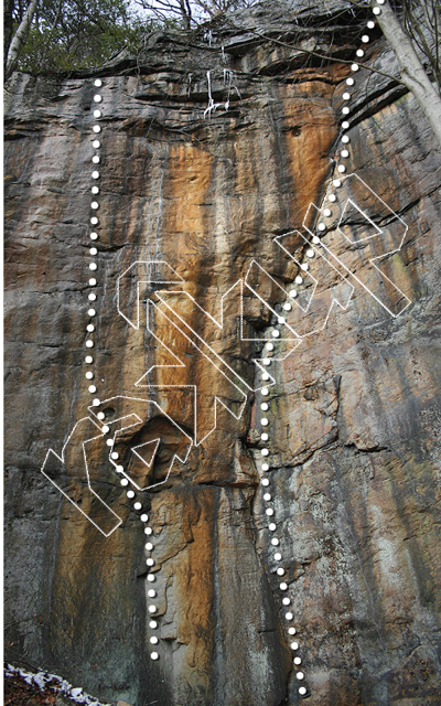 photo of Bubbas at Arapiles, 5.12b ★★ at Kline Wall from New River Rock Vol. 1