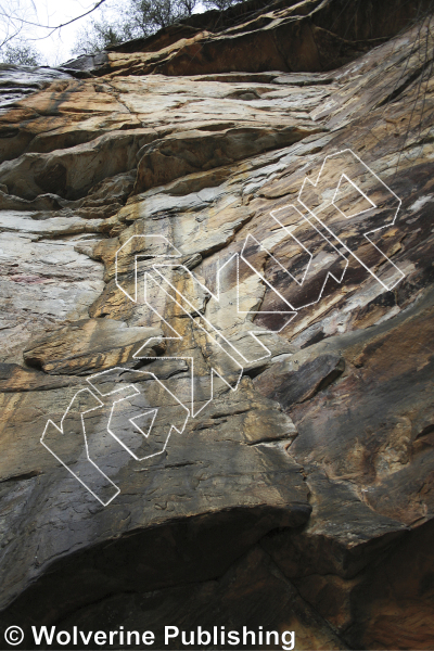 photo of Fearful Symmetry, 5.12b ★★★ at Jacob’s Ladder Area from New River Rock Vol. 1