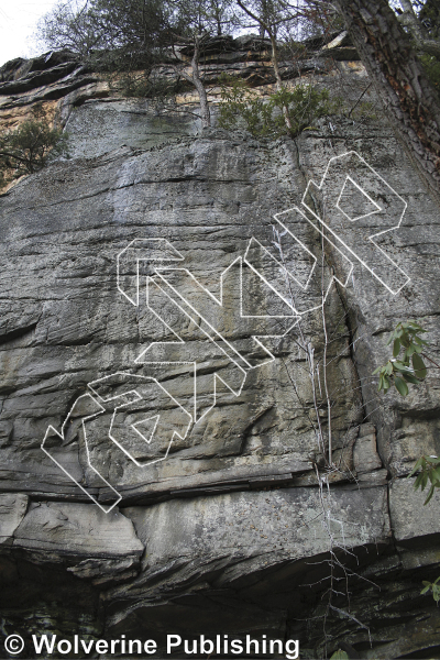 photo of Blind Sight, 5.10b ★ at Mungolian Wall from New River Rock Vol. 1