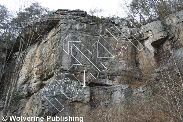 photo of Big Girls and Powdered Donuts , 5.10b ★★ at Super Mario Area from New River Rock Vol. 1