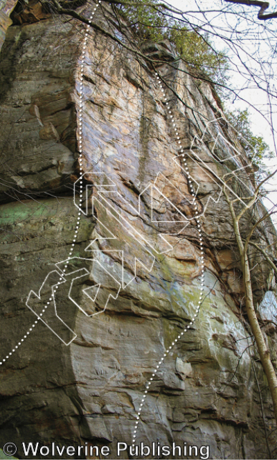 photo of The Scoop, 5.12d ★★ at Zend Buttress from New River Rock Vol. 1