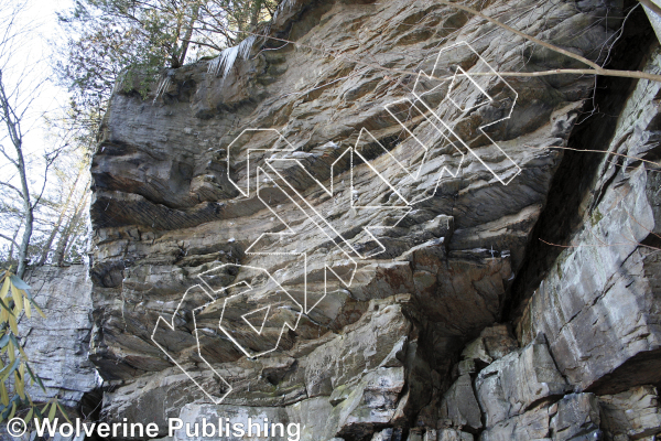photo of Burning Cross, 5.13a ★★★ at The Hole from New River Rock Vol. 1