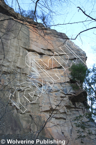 photo of Unbroken Chain, 5.12a ★★★★ at Sunshine Buttress from New River Rock Vol. 1