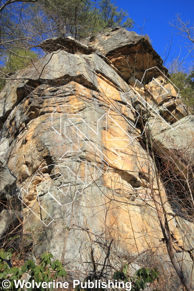 photo of Topiary, 5.12b ★★ at Mungolian Wall from New River Rock Vol. 1