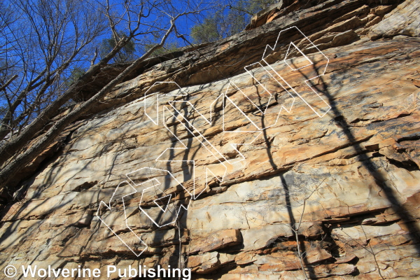 photo of Stalactite Route, 5.12c ★ at Mungolian Wall from New River Rock Vol. 1