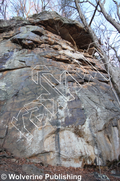 photo of Cirrhosis of the Leader, 5.11d  at Beer Wall from New River Rock Vol. 1