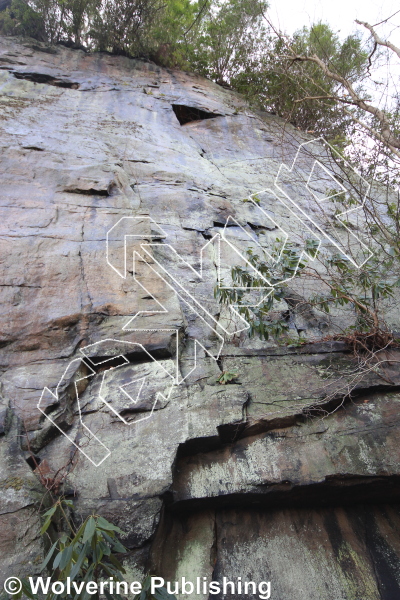 photo of Wienie from the Past, 5.10c ★ at First Buttress from New River Rock Vol. 1