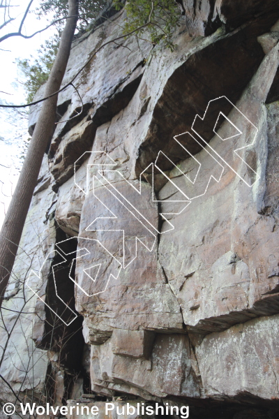 photo of Swinging Udders, 5.12a ★ at White Wall Area from New River Rock Vol. 1
