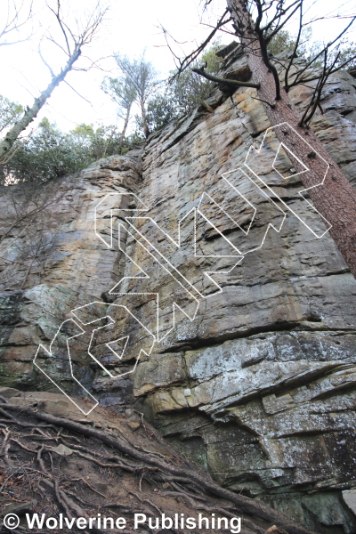 photo of The Green Piece, 5.10b ★★★ at Butcher’s Branch from New River Rock Vol. 1