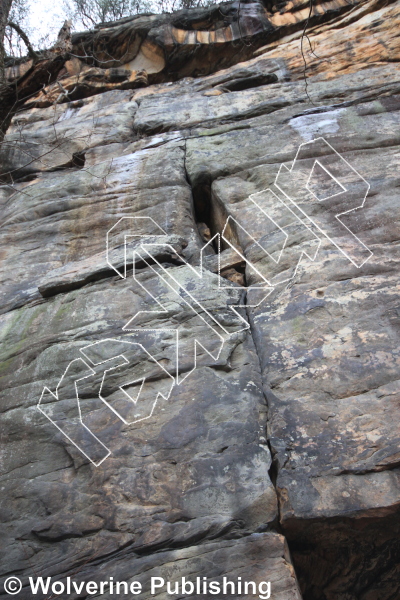 photo of Solitaire, 5.10d ★ at Jacob’s Ladder Area from New River Rock Vol. 1