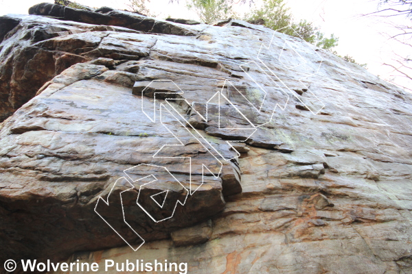 photo of Tarbaby, 5.12b ★★ at First Buttress from New River Rock Vol. 1