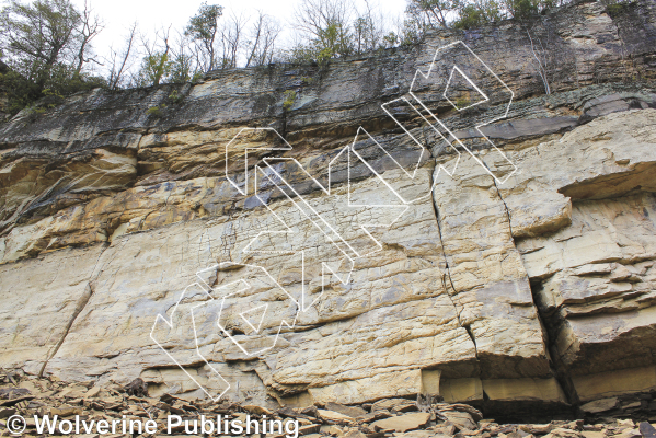 photo of Billy Bass Crack, 5.10a ★★ at The Tip from New River Rock Vol. 2