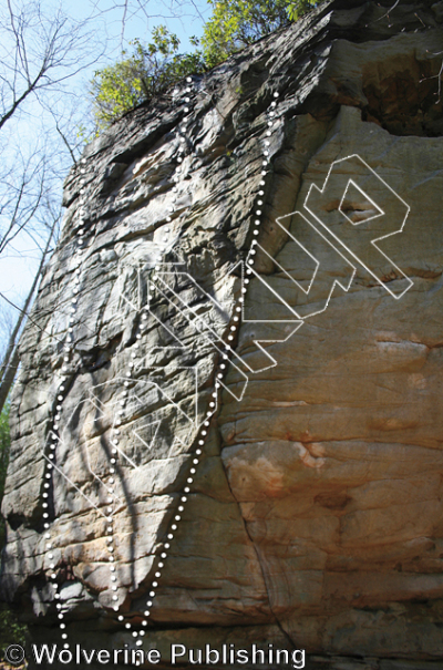 photo of Gray Goose, 5.12b ★★★ at Brilliant Pebble from New River Rock Vol. 2