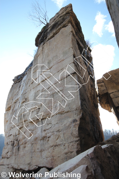 photo of Cornstalk’s Revenge, 5.10a ★★ at The Tip from New River Rock Vol. 2