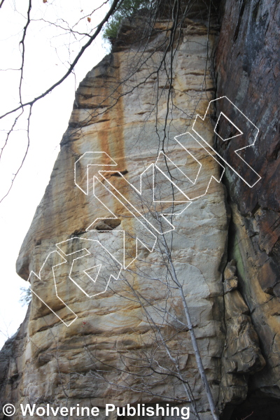 photo of Outward Bound , 5.10a ★★★ at Lost World from New River Rock Vol. 2