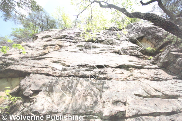 photo of Zombia, 5.10a ★★ at Second Buttress from New River Rock Vol. 2
