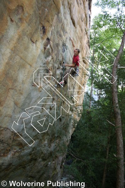 photo of Rhymes with Orange, 5.12c ★★★★ at Orange Wall from New River Rock Vol. 2