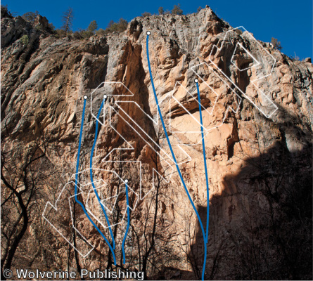 photo of Bong-Thirty, 5.12d ★★★ at Anti-Phil from Rifle Mountain Park