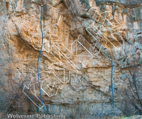 photo of Salty, 5.13a  at Arsenal from Rifle Mountain Park