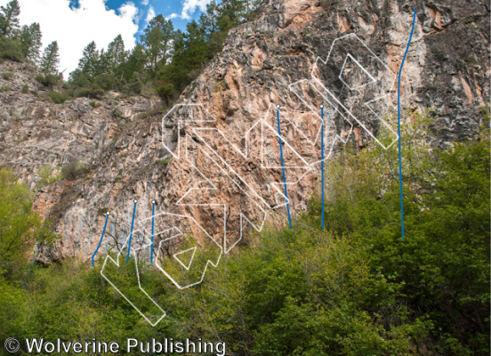 photo of Mr. Scary, 5.10d ★ at Canine Wall from Rifle Mountain Park