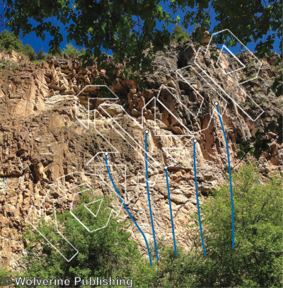 photo of Clockwork Orange, 5.10b ★ at Kubrick’s from Rifle Mountain Park