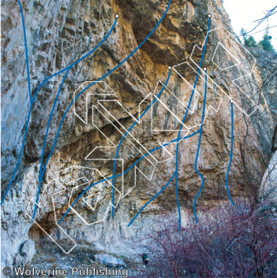photo of Fringe Dweller, 5.13a ★★ at Nappy Dugout from Rifle Mountain Park