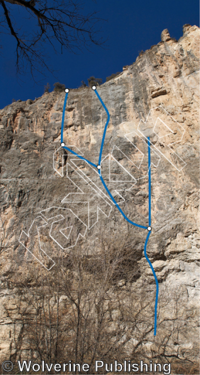 photo of For Unlawful Climbing Knowledge, 5.12c ★★★★ at Playground Wall from Rifle Mountain Park