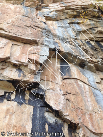 photo of Silent Swells, 5.12c ★★★ at Bauhaus from Rifle Mountain Park