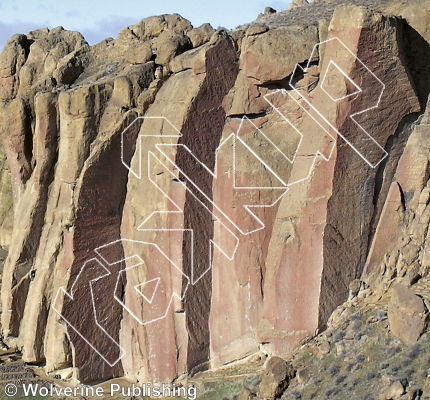 photo of Heinous Cling, 5.12c ★★★★ at Dihedrals, Center from Smith Rock Select