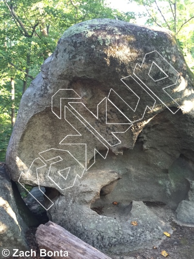 photo of Fanny Seat, V0 ★★ at Beam Me Up from Boat Rock Bouldering