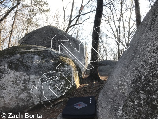 photo of Ramble On, V2+ ★★ at Easy Crack from Boat Rock Bouldering