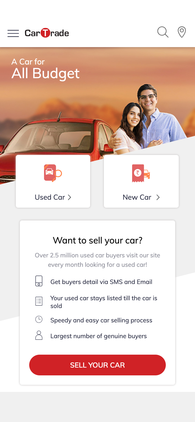 Covert website to app  CarTrade.com