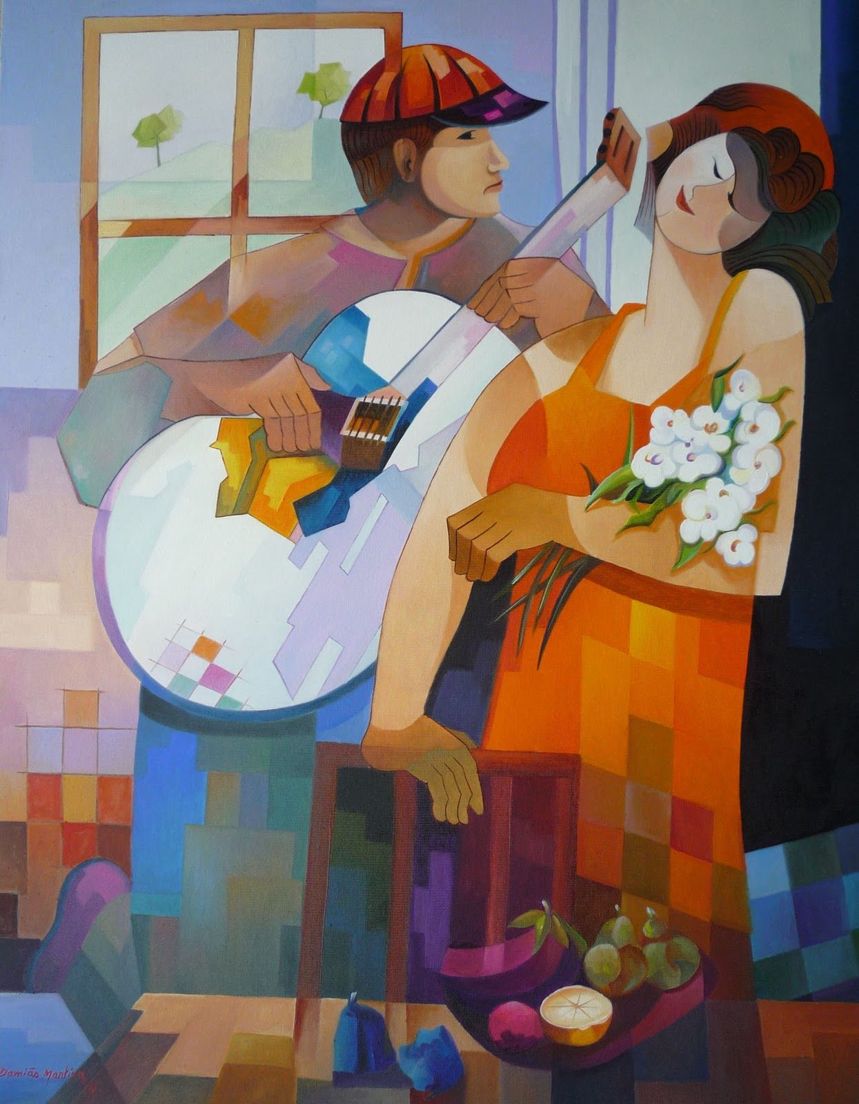 CANTIGA DE AMOR - Damião Martins - Óleo sobre Tela (110 x 100)