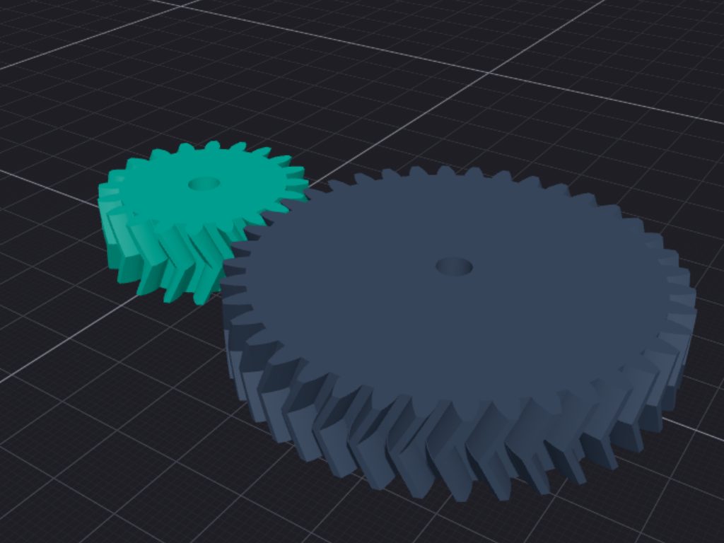 Meshing spur gear pair
