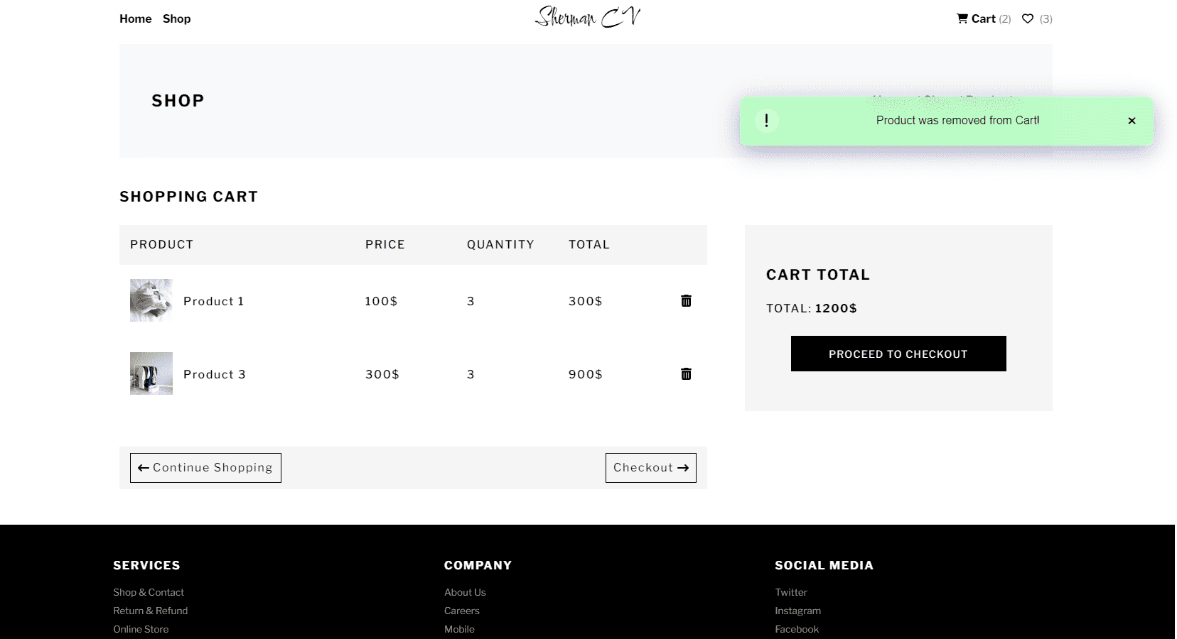 building an e-commerce store cart page