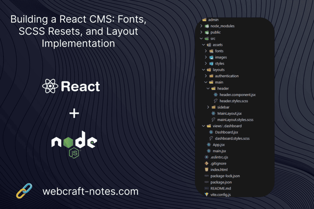 Building a React CMS: Fonts, SCSS Resets, and Layout Implementation