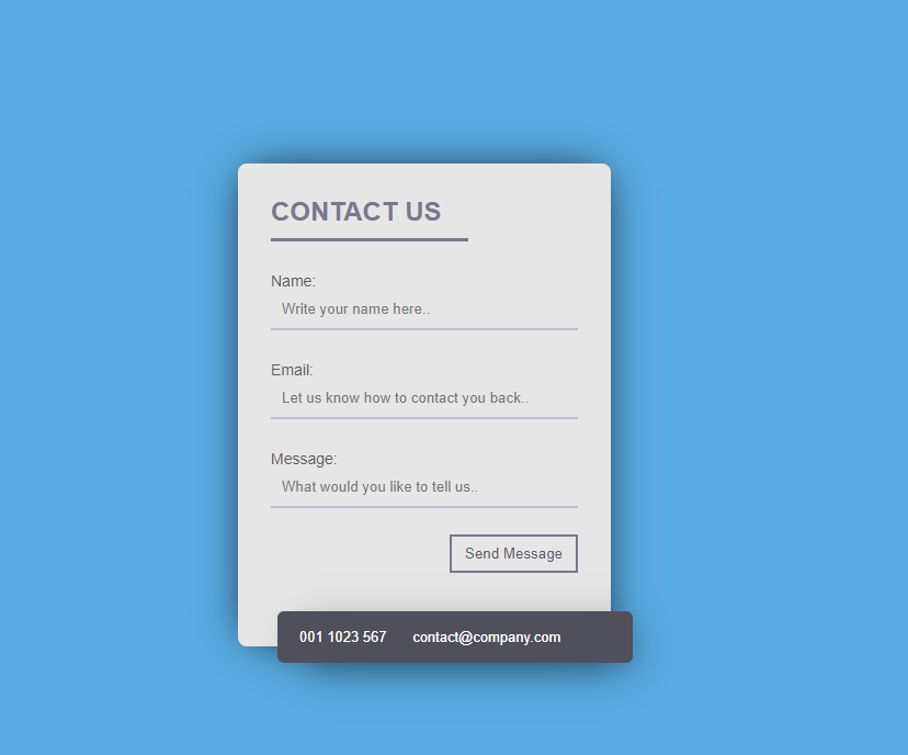 simple html/css contact form