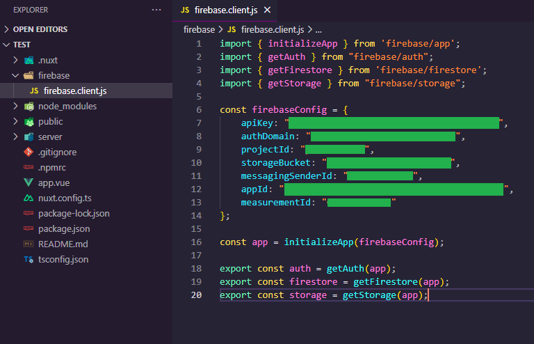 firebase config file