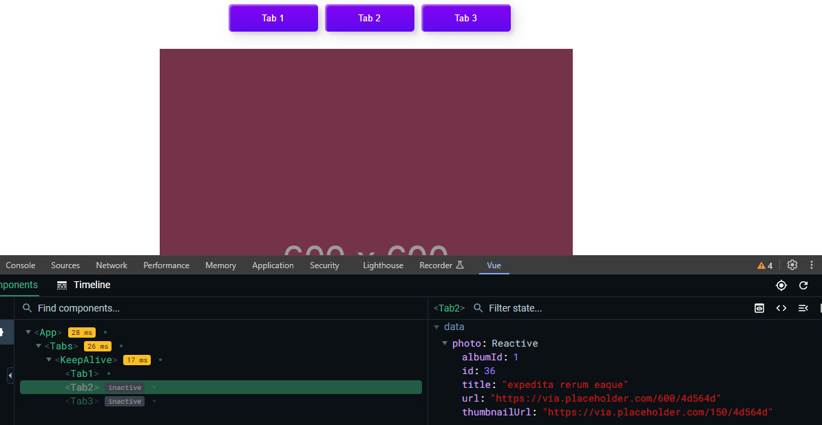 keepAlive component result keepAlive component result