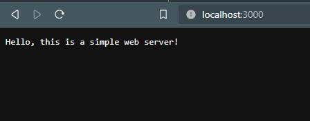 simple node.js server result