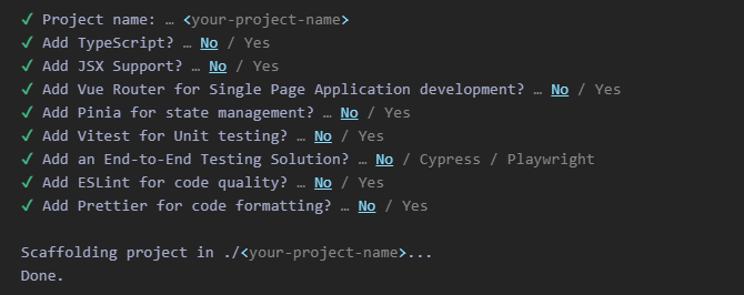 start new project questions