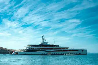 Ares Custom Yachts | A mega yacht docked at a marina Florida, USA2024