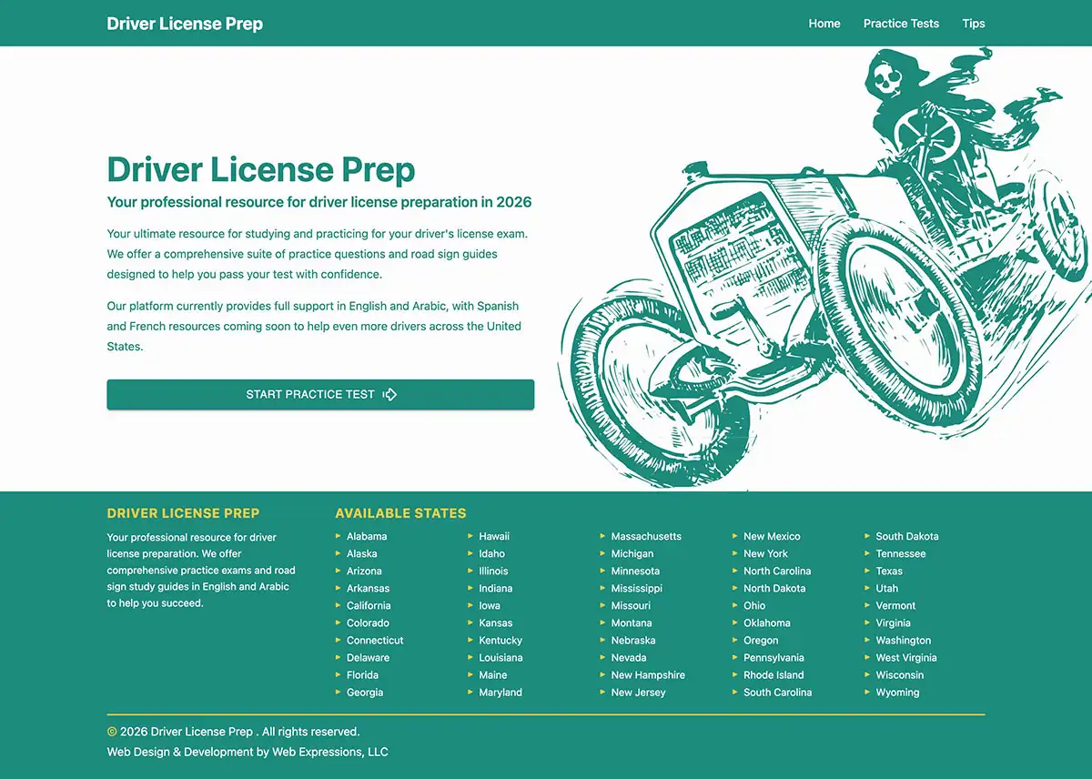 Driver License Prep - custom website design