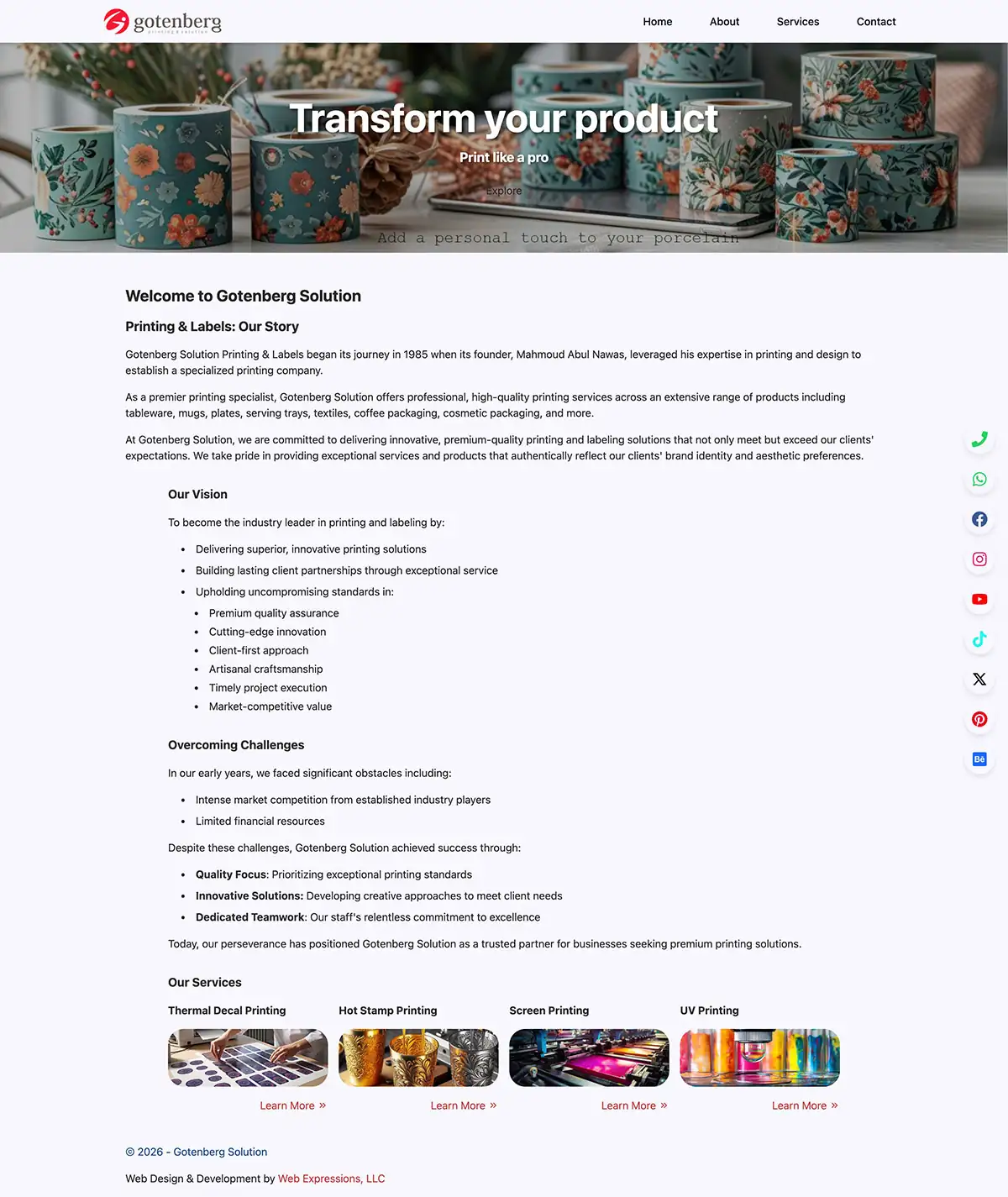 Gotenberg Solution - custom website design
