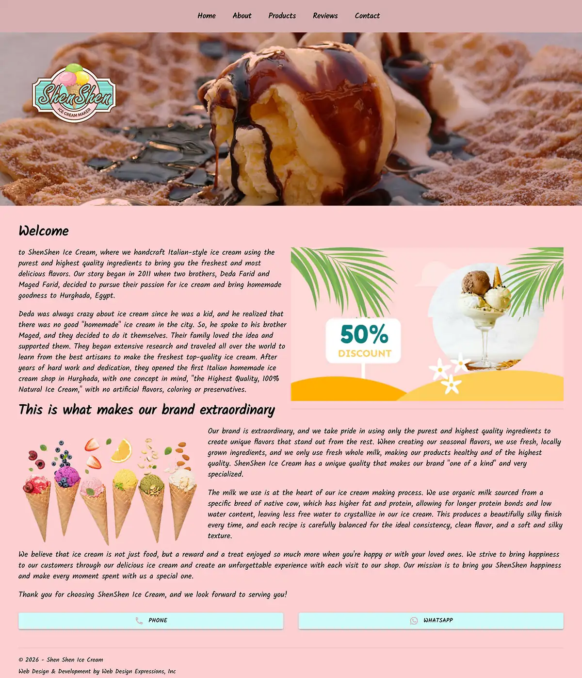 Shen Shen Ice Cream - custom website design