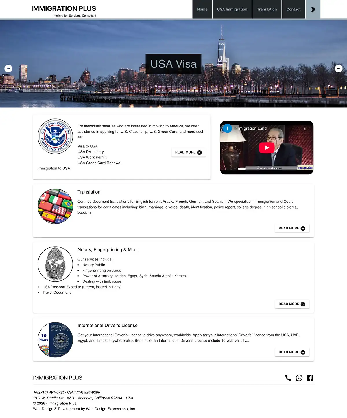 Immigration Plus - Professional Immigration attorney website design Immigration Plus - custom website design