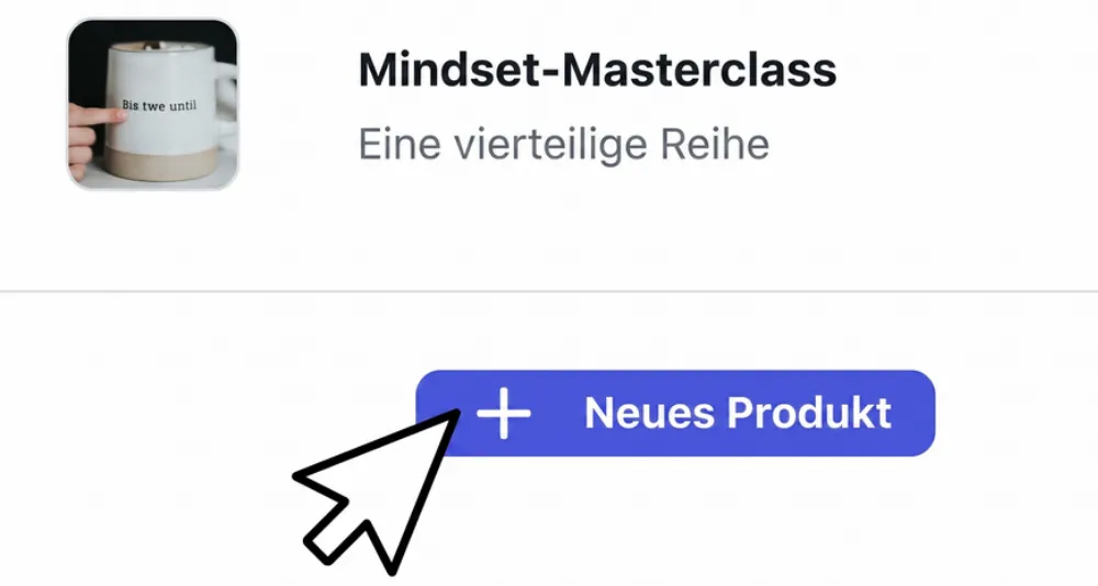 Mauszeiger auf einem Hinzufügen Button